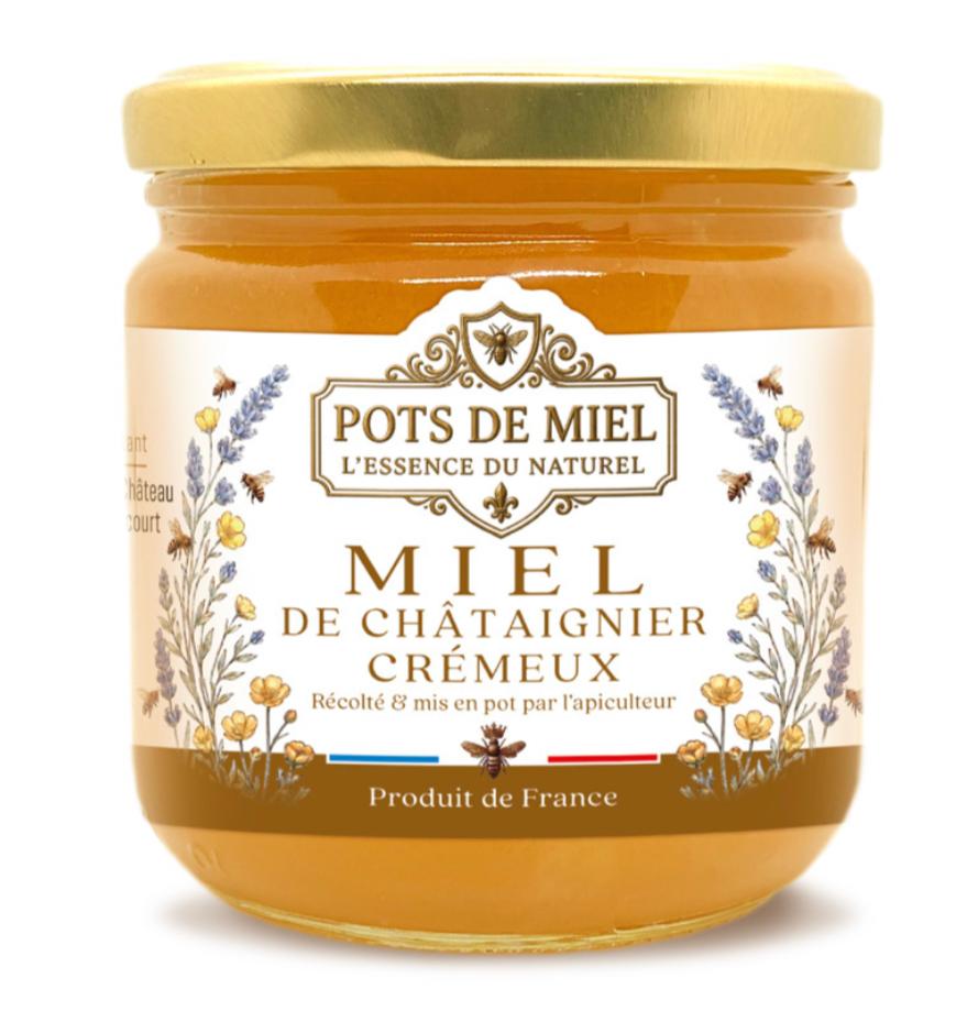 Pot de miel de châtaignier crémeux